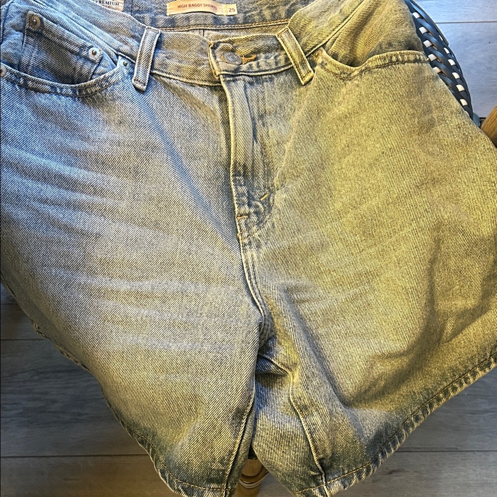 Levi's High Waist Denim Shorts - Blue